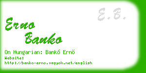 erno banko business card