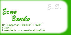 erno banko business card